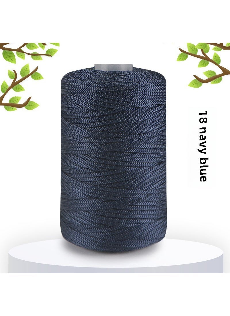 Lightweight Hollow Ice Yarn Summer Sun Hat DIY 18 Navy blue