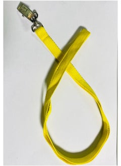 Polyester lanyard with metal carabiner, pack of 20pcs YELLOW