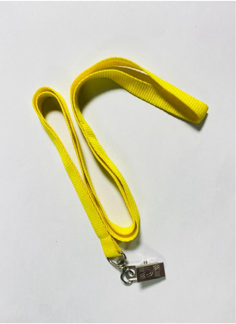 Vitacelli - Polyester lanyard with metal carabiner, pack of 20pcs YELLOW - Image 1