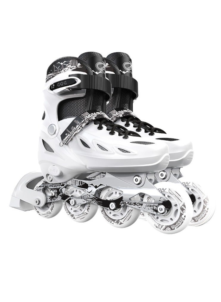 بابايسون أحذية التزلج على الجليد، أحذية التزلج على الجليد ذات العجلات القابلة للتعديل مع عجلة مضيئة بالكامل للأطفال - Image 1