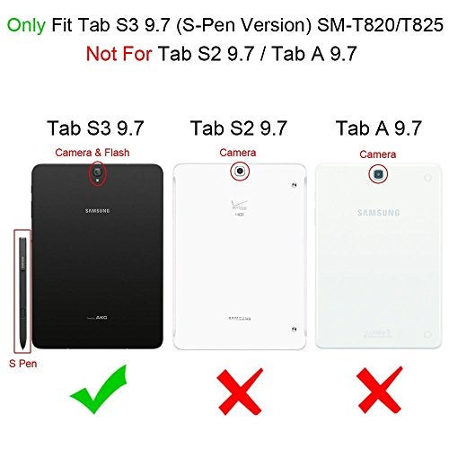 Moca for Galaxy Tab S3 9.7 inch case MOCA 360 Degree Rotating Stand PU Leather Flip Cover Case for Samsung Galaxy Tablet Tab S3 9.7 inch SM - T820 T825 Flip Cover case (Deep Blue) - Image 2