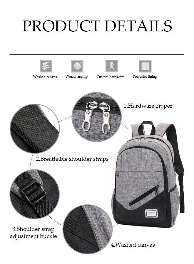 DUNISO 3 Piece Composite Bag Set Double Backpack Set Wear Resistant Computer Backpack Leisure Travel Bag Men And Women High School Student Schoolbag (Black) - Image 5
