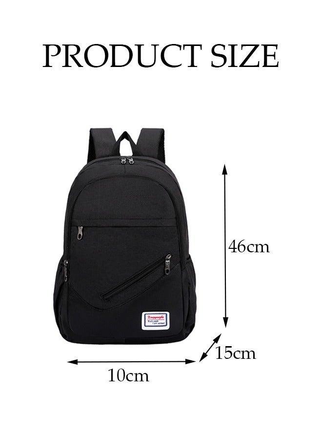 DUNISO 3 Piece Composite Bag Set Double Backpack Set Wear Resistant Computer Backpack Leisure Travel Bag Men And Women High School Student Schoolbag (Black) - Image 4