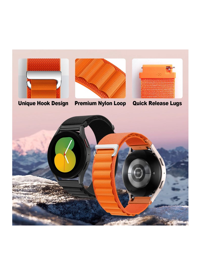 أشرطة ساعة 20 مم متوافقة مع ساعة Samsung Galaxy Watch 6 الكلاسيكية 47 مم 43 مم Galaxy Watch 6/5/4 40 مم 44 مم/Galaxy Watch 5 Pro Sport Nylon Strap Amazfit GTS 4 حزام سريع الفك - Image 2