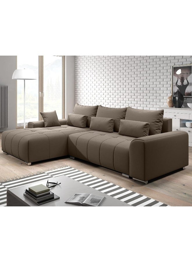 Comfynest Comfynest Corner Sectional Sofa Set For Modern Living Room Elevate Your Space with Comfort and Style (Brown, Right)  - Image 1