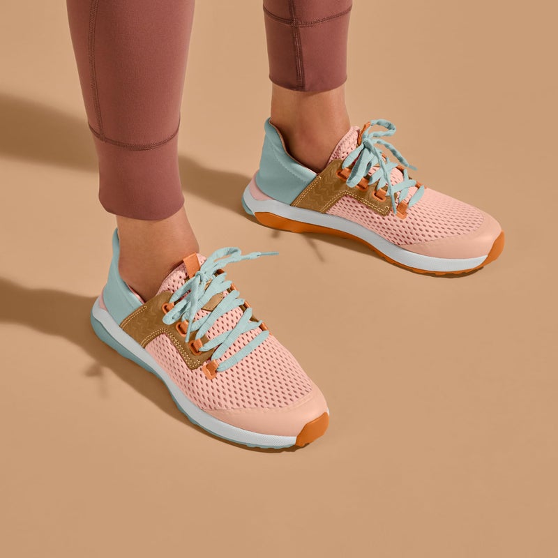 OLUKAI Wailuku Women's Athletic Sneakers, Lightweight & Breathable Mesh, Comfort Fit & Wet Grip Rubber Soles, All-Day Comfort & Supportive, Peach/Swell, 9 - Image 2