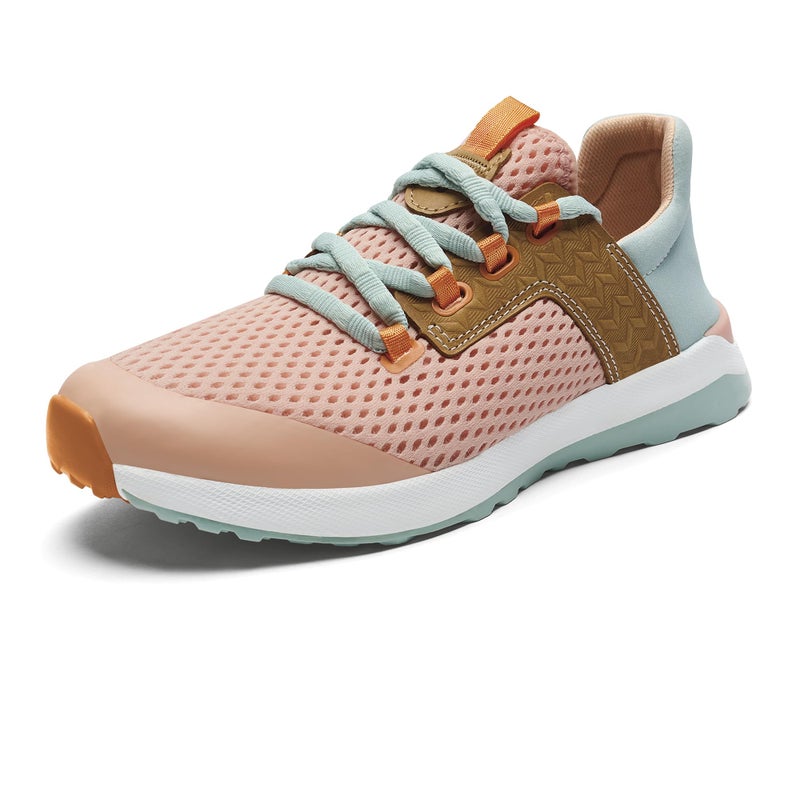 OLUKAI Wailuku Women's Athletic Sneakers, Lightweight & Breathable Mesh, Comfort Fit & Wet Grip Rubber Soles, All-Day Comfort & Supportive, Peach/Swell, 9 - Image 1