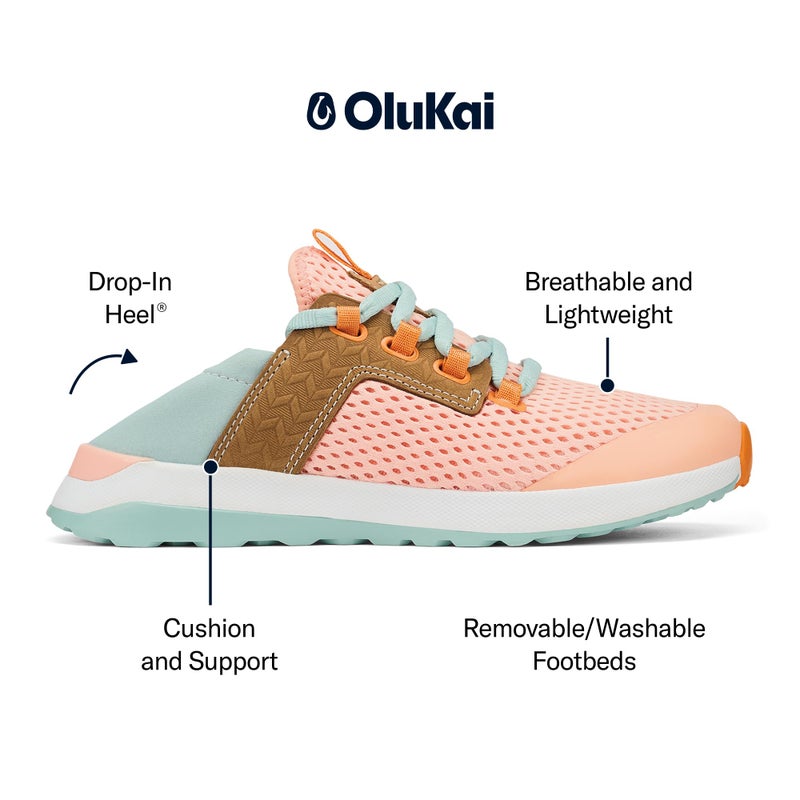 OLUKAI Wailuku Women's Athletic Sneakers, Lightweight & Breathable Mesh, Comfort Fit & Wet Grip Rubber Soles, All-Day Comfort & Supportive, Peach/Swell, 9 - Image 4