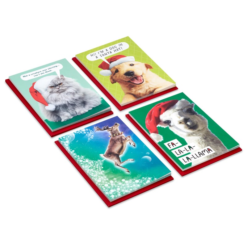 Hallmark Shoebox Funny Boxed Christmas Cards (24 Cards and 24 Envelopes) Dog  Cat  Llama  Reindeer - Image 3