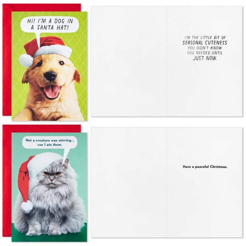 Hallmark Shoebox Funny Boxed Christmas Cards (24 Cards and 24 Envelopes) Dog  Cat  Llama  Reindeer - Image 4