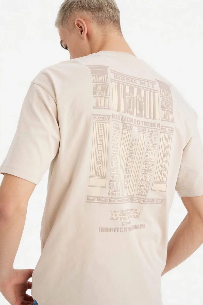 ديفاكتو Cotton Boxy Fit Printed T-Shirt