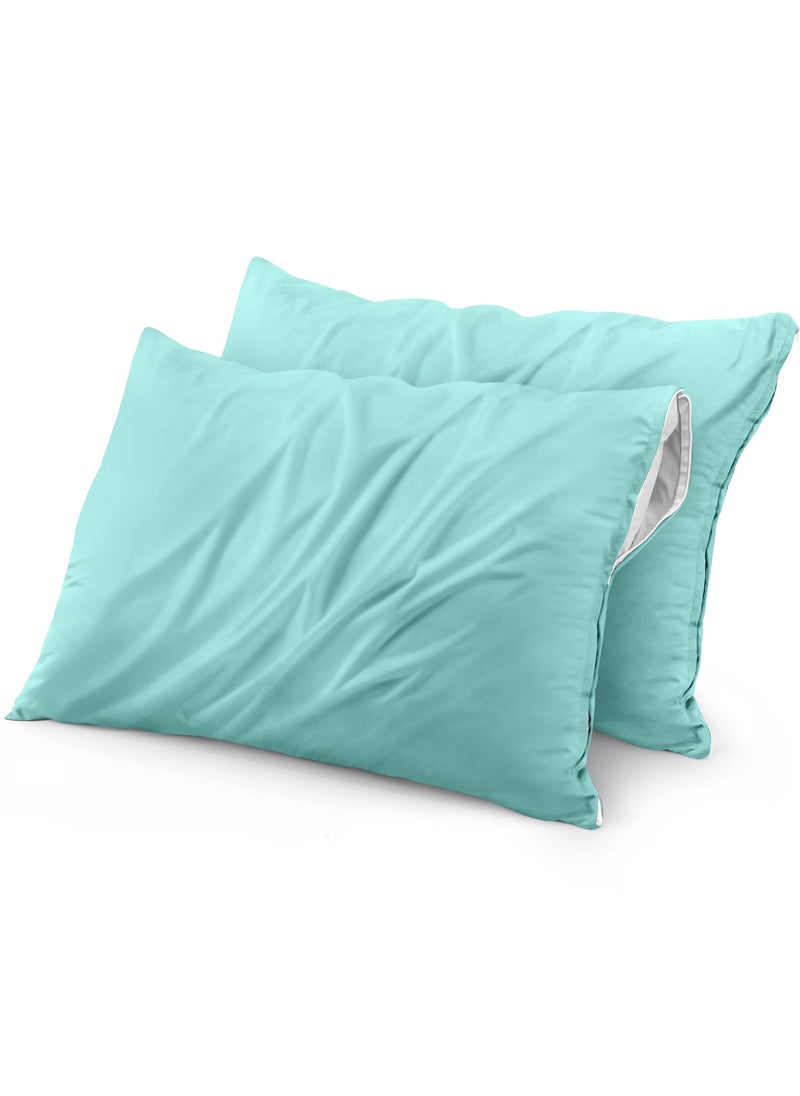 Utopia Bedding Utopia Bedding Waterproof Zippered Pillow Encasement (2 Pack) King Spa Blue - Bed Bug Proof Pillow Encasement 20 x 38 Inches 