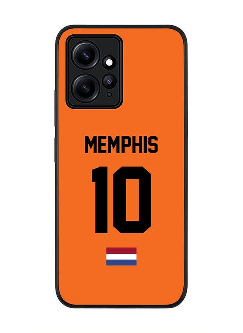 Rugged Black edge case for Redmi Note 12 4G Slim fit Soft Case Flexible Rubber Edges Anti Drop TPU Gel Thin Cover-Netherlands Player Name - Memphis