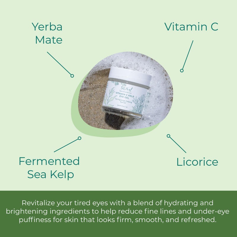 Sea-el Vitamin C Kelp Eye Gel Toning & Age Defying Skincare for Puffiness, Under Eye Bags & Dark Circles Cooling Youthful Glow for Women & Men - 1 Oz - Image 3