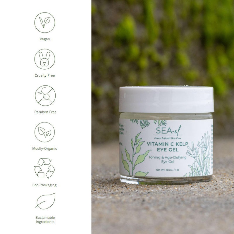 Sea-el Vitamin C Kelp Eye Gel Toning & Age Defying Skincare for Puffiness, Under Eye Bags & Dark Circles Cooling Youthful Glow for Women & Men - 1 Oz - Image 2