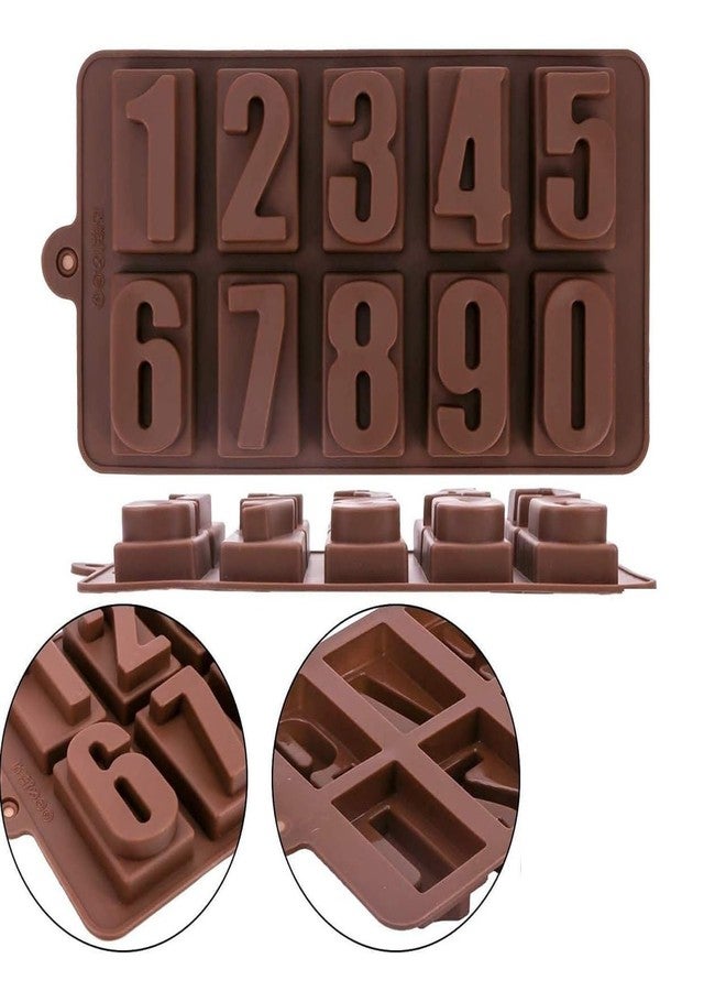 OOSARY 2 Pcs Silicone Numbreic Shape Chocolate Mould Jelly Candy Mold | Cake Baking Mold | Bakeware Chocolate Moulds(Pack of 2) - Image 1