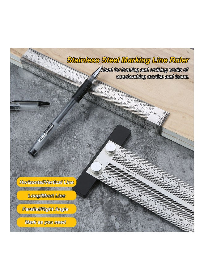 NIBEMINENT Stainless Steel Marking Line T-Shaped Ruler Silver  - Image 3