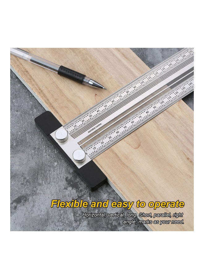 NIBEMINENT Stainless Steel Marking Line T-Shaped Ruler Silver  - Image 5