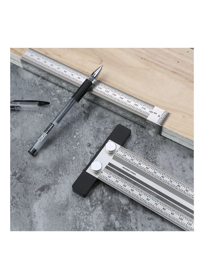 NIBEMINENT Stainless Steel Marking Line T-Shaped Ruler Silver  - Image 2