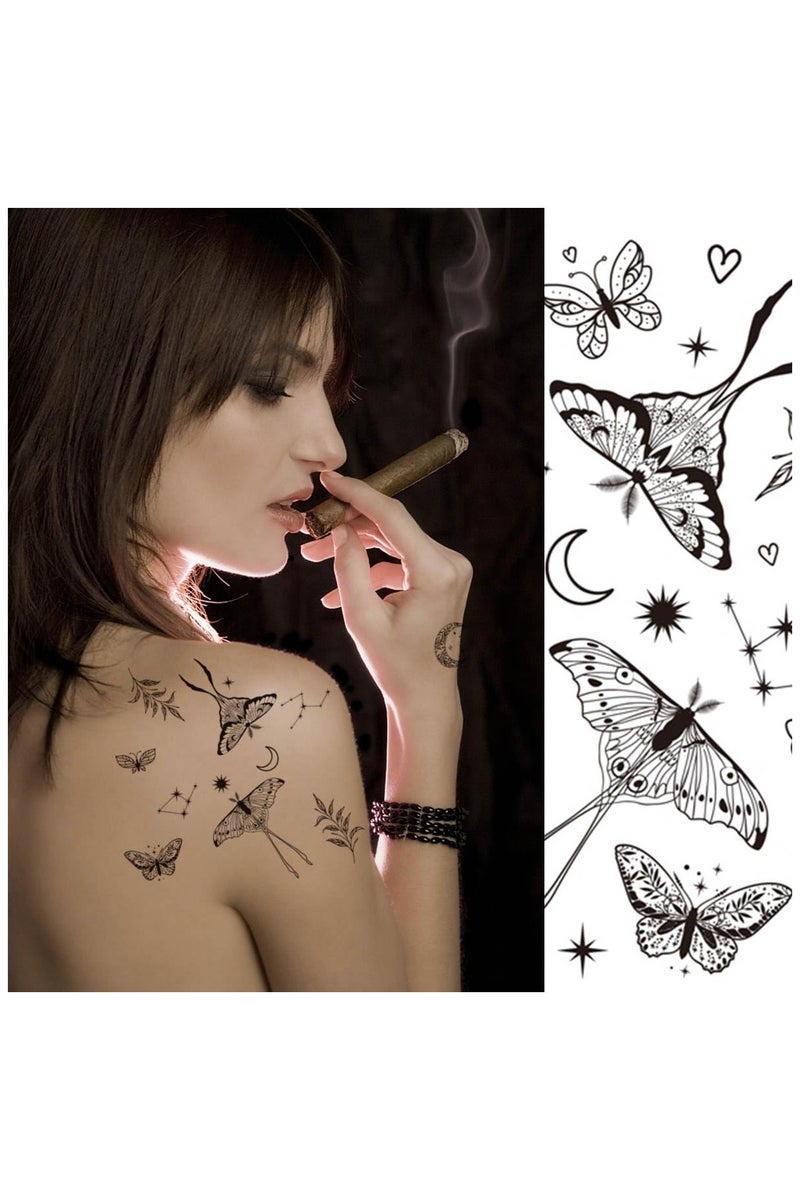 ORAINBOW Realistic Women Tattoos Butterflies Flowers Temporary 10 Sheets for Women and Girls Waterproof & Removable Floral Body Art Stickers for Summer Bridal Party Favors - Image 2