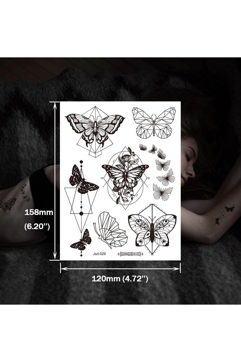 ORAINBOW Realistic Women Tattoos Butterflies Flowers Temporary 10 Sheets for Women and Girls Waterproof & Removable Floral Body Art Stickers for Summer Bridal Party Favors - Image 5