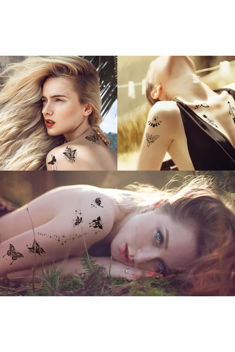 ORAINBOW Realistic Women Tattoos Butterflies Flowers Temporary 10 Sheets for Women and Girls Waterproof & Removable Floral Body Art Stickers for Summer Bridal Party Favors - Image 4