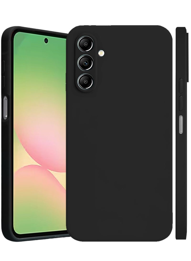 Liquid Silicone Case for Samsung Galaxy A36 Protective Phone Case with Soft Anti-Scratch Microfiber Lining Utra Slim Drop Protection Phone Cover - Black - Image 1