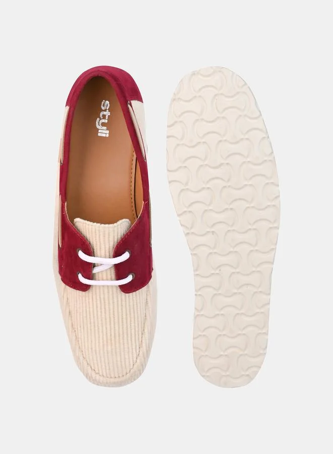 ستايلي Corduroy Lace Up Dockside Shoes