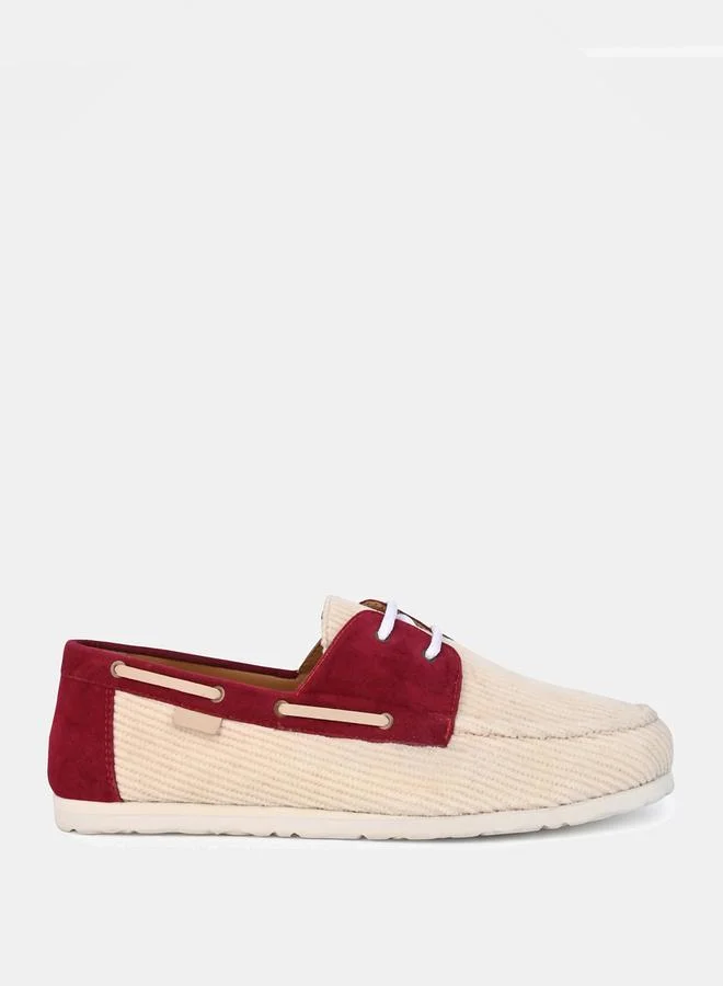 ستايلي Corduroy Lace Up Dockside Shoes