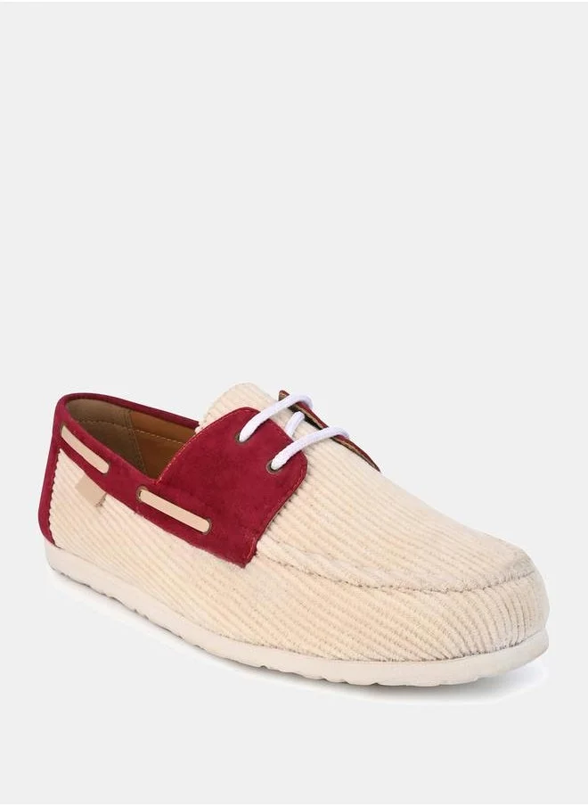 ستايلي Corduroy Lace Up Dockside Shoes