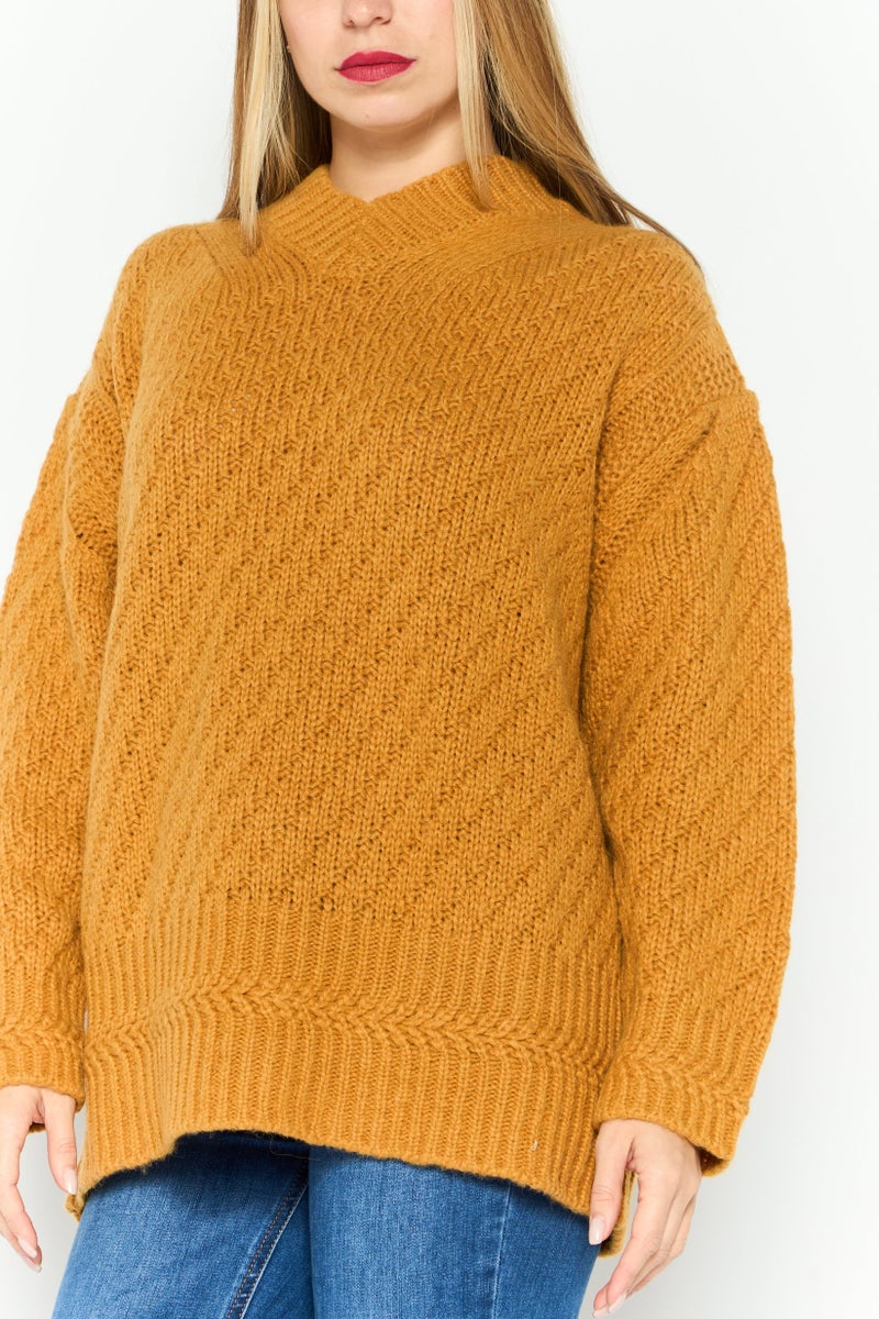 STELLA MCCARTNEY Women High Neck Knitted Sweater, Light Brown - Image 3