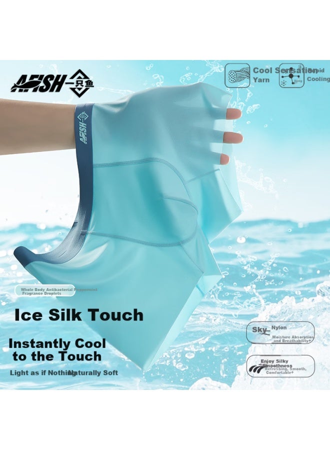 A FISH Men's Ice Silk Summer 10a Grade Seamless Antibacterial Underwear With Cool And Thin Feeling Baoqiang's 3-pack - Image 1