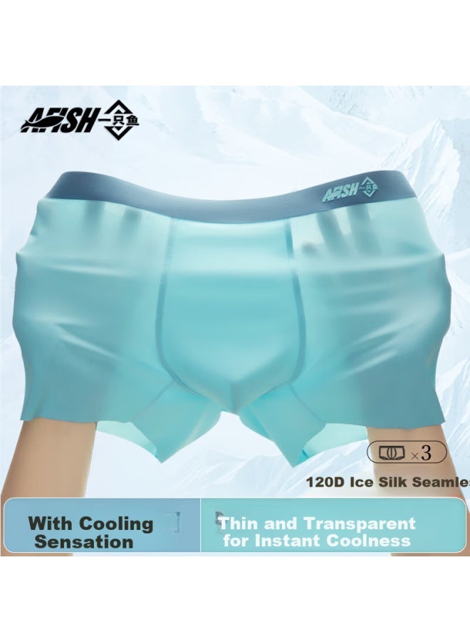 A FISH Men's Ice Silk Summer 10a Grade Seamless Antibacterial Underwear With Cool And Thin Feeling Baoqiang's 3-pack - Image 2
