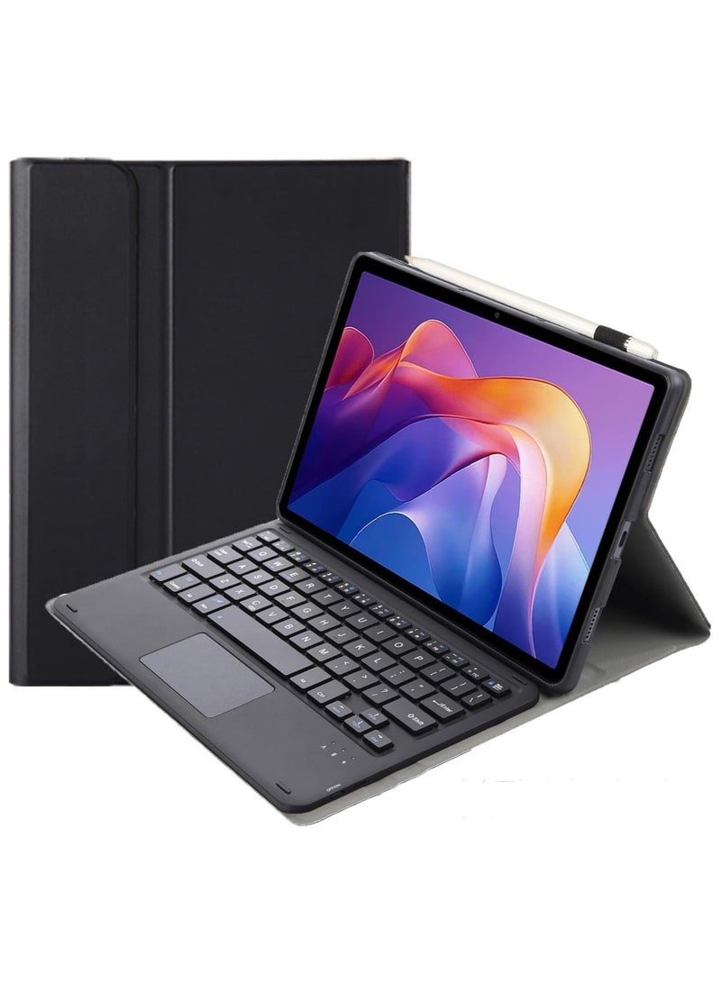 general Arabic and English Keyboard Case Compatible with Xiaomi Redmi Pad 2 11 inch 2025  Leather Case with Detachable Wireless Bluetooth Trackpad Keyboard and Pencil Holder - Image 1