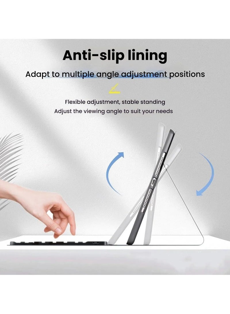 general Arabic and English Keyboard Case Compatible with Xiaomi Redmi Pad 2 11 inch 2025  Leather Case with Detachable Wireless Bluetooth Trackpad Keyboard and Pencil Holder - Image 5
