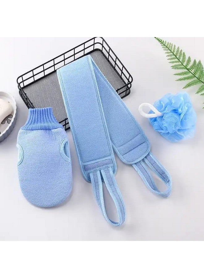 MRS.AJ 3 PCs Loofah Set - Bath Loofah Deep Exfoliating Gloves, Skin Back Scrubber, Ball Sponge for Shower & Body Bathing, Bath Flower for Deep Exfoliation & Skin Massage. - Image 4