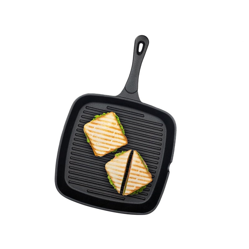 GREENCHEF Pre Seasoned Cast Iron Grill Pan Zesto - Image 1