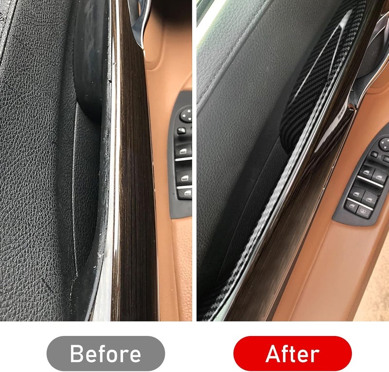Jaronx Compatible with BMW 7 Series Door Pull Handle Covers, Carbon Fiber Pattern Rear Row 7 Series F02 Door Handle Cover(Compatible with BMW 730 740i 740li 750i 750li 760/Long-wheel Sedan 2008-2014) - Image 3