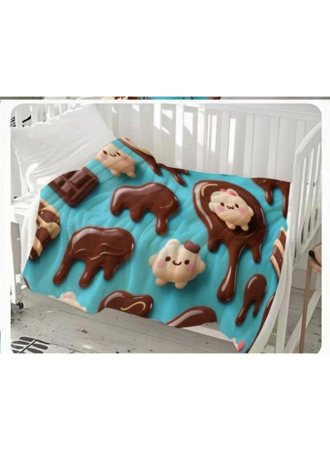 عام بطانية رقيقة من الفانيلا الكرتونية للأطفال والرضع (دافئة ومريحة، ومناسبة للنوم والألعاب) 70 سم * 100 سم - Image 2