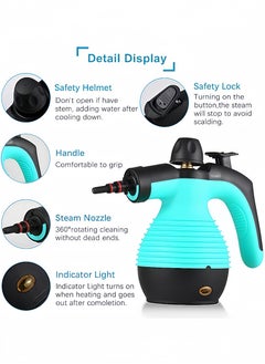 Peachjoy Handheld Steam Cleaner 1050W, High-Temperature Pressurized Steam Cleaning Machine with 9 Accessories, Multifunctional for Home and Car, 220V, Blue  - Image 2
