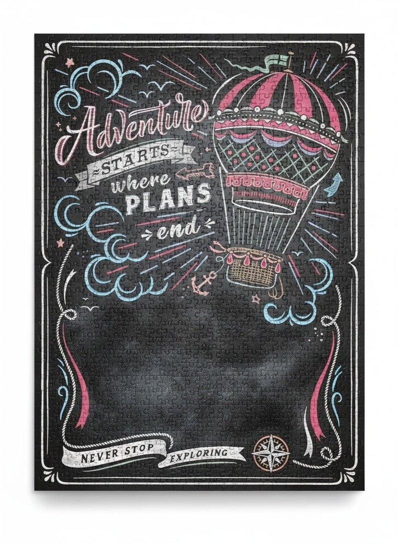 كلمينتوني لعبة تركيب الصور المقطوعة على السبورة السوداء - 1000 قطعة لعبة كلاسيكية للكبار (69×50 سم) - Image 3