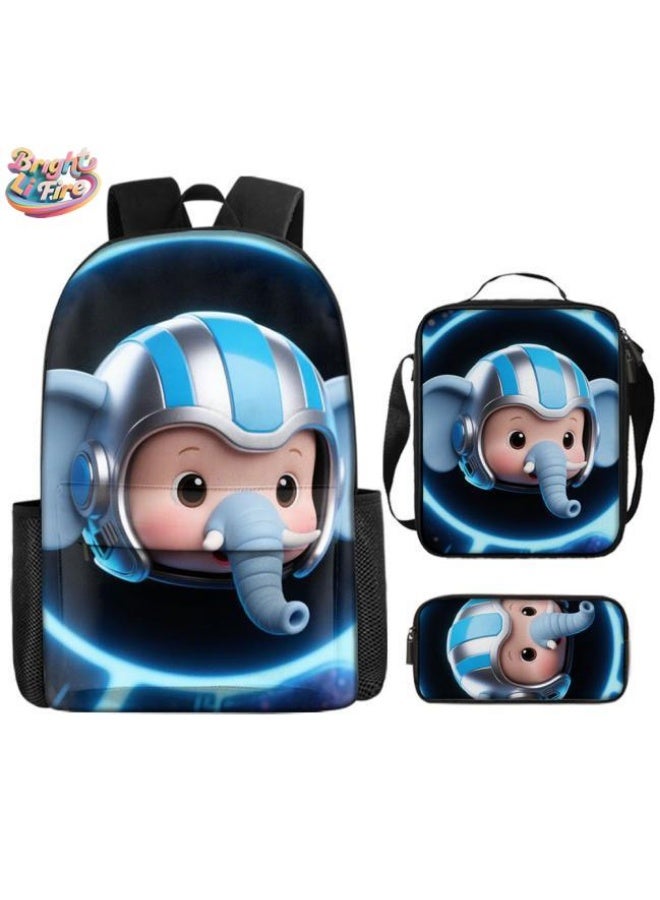 Bright Li Fire Unlock the new fashion of childish fun! Three-piece set of bags, cartoon elements for children and teenagers (students, children, friends' outings, mountain climbing, schooling, etc. can be used) - 73  - Image 1