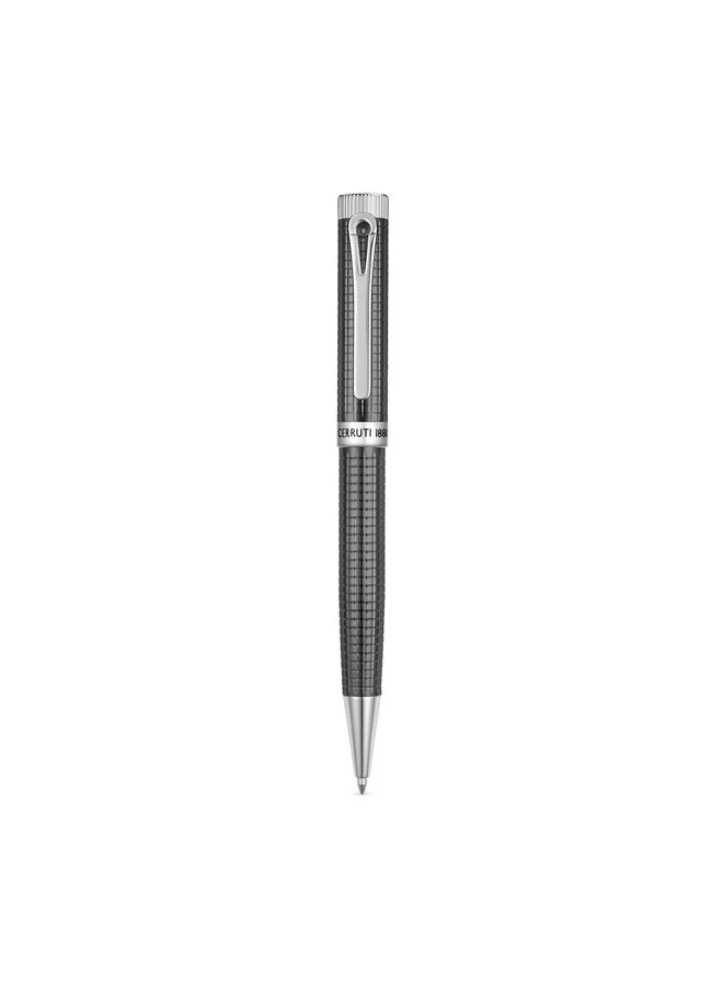 شيروتي 1881 Zeno Stainless Steel Trims Twist Rollerball Pen for Men, Blue Ink