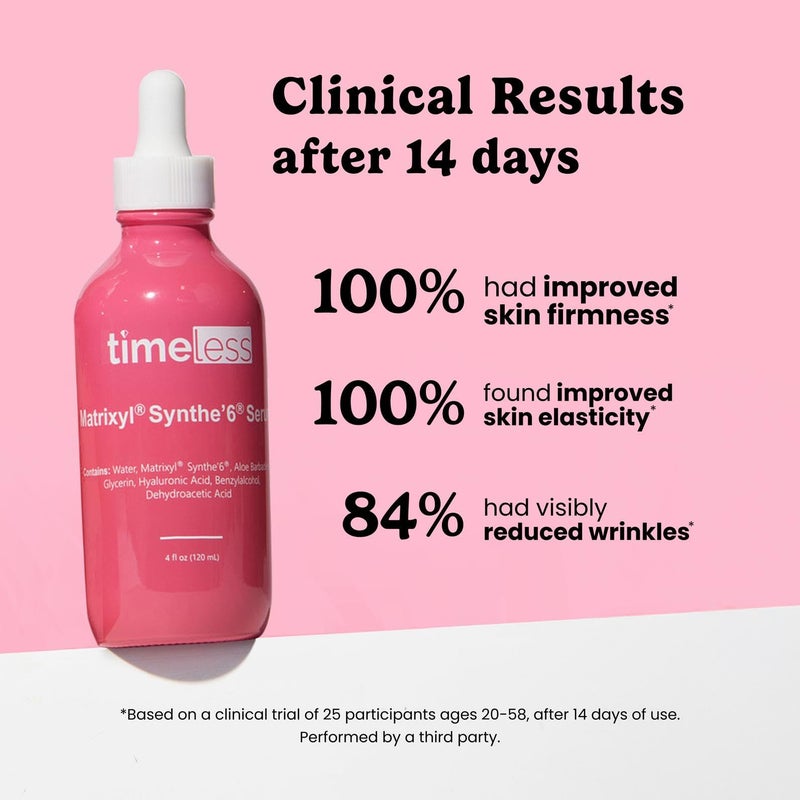 Timeless Skin Care Matrixyl Syntheâ€™6 Serum - Face Serum for Skin Care - with Hyaluronic Acid for Hydration - 4 oz - Image 3