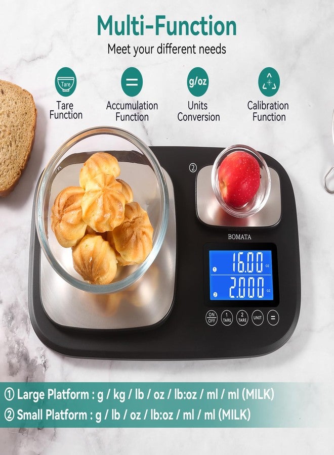 BOMATA 0.01g/500g & 1g/15kg Dual Platform Kitchen Scale with Two Precisions, Accumulation Function, Gram and Ounce, Digital Scale for Food, Baking, Yeast, Jewelry B614 - Image 3
