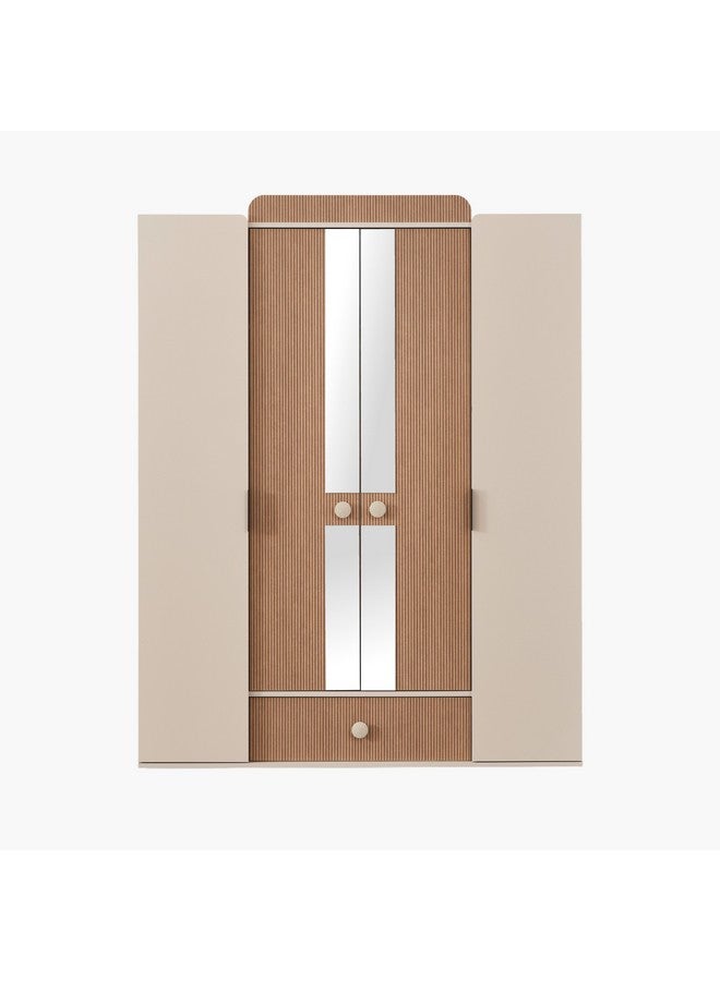 Home Box خزانة ملابس كينغ슬ay ذات 4 أبواب مع 1 درج و2 مرآة 51.8 × 207.8 × 161.2 سم - Image 2