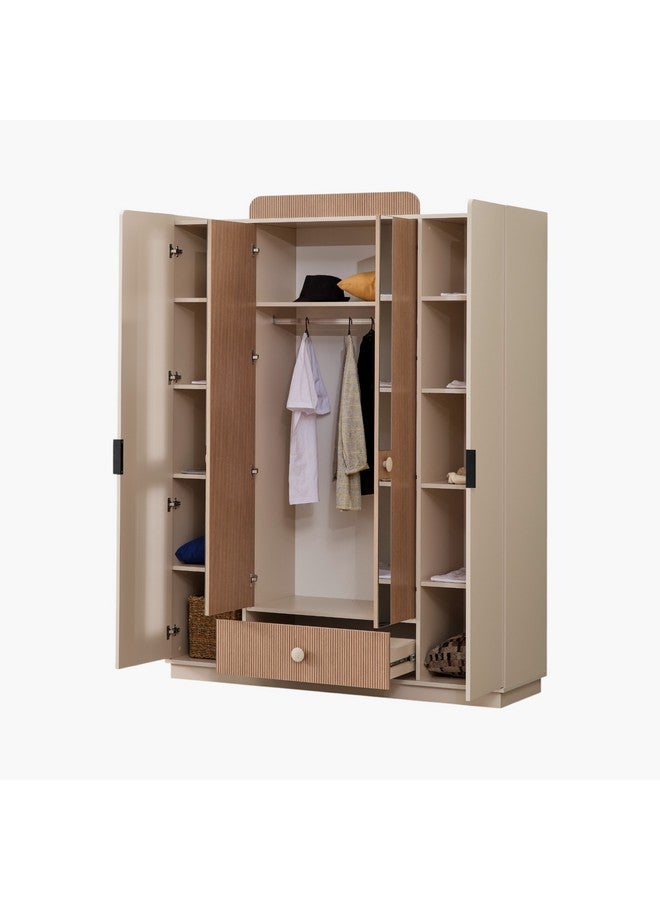 Home Box خزانة ملابس كينغ슬ay ذات 4 أبواب مع 1 درج و2 مرآة 51.8 × 207.8 × 161.2 سم - Image 5