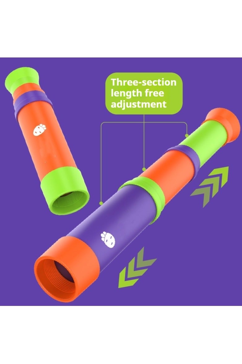 Kids Portable Pirate Telescope, Scientific Monocular Toy Retractable Focus Magnification 8x Explore Educational Toys  - Image 3