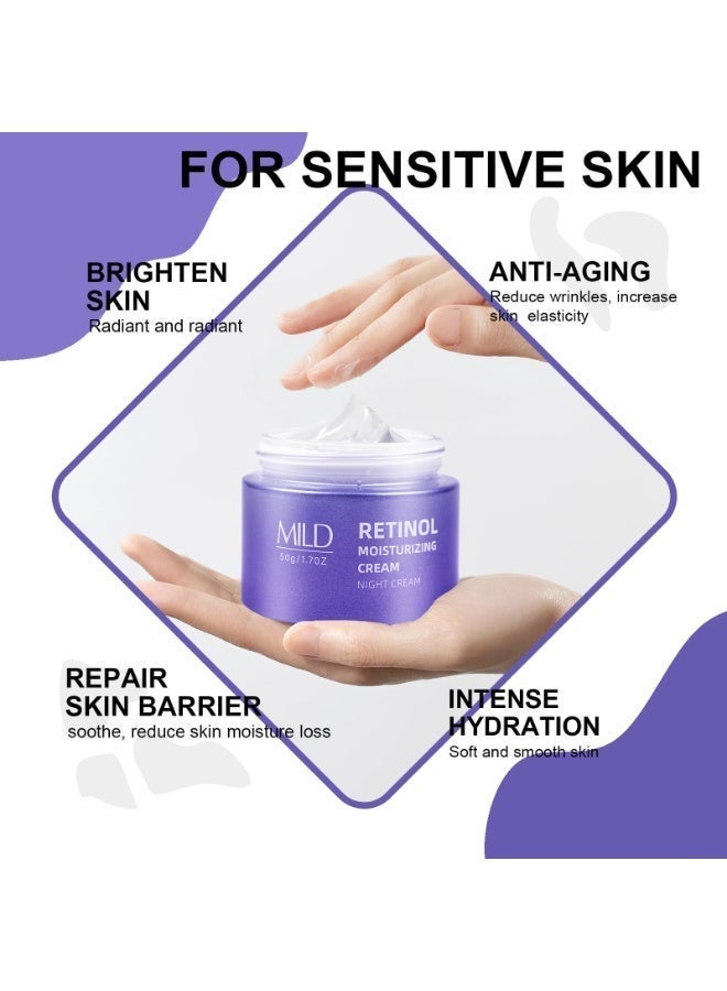 jalan Retinol & Hyaluronic Acid Night Cream 1.7 oz | Anti-Aging Face Moisturizer | Firm Skin, Reduce Fine Lines, Wrinkles & Dark Spots | Golden Night Repair - Image 3