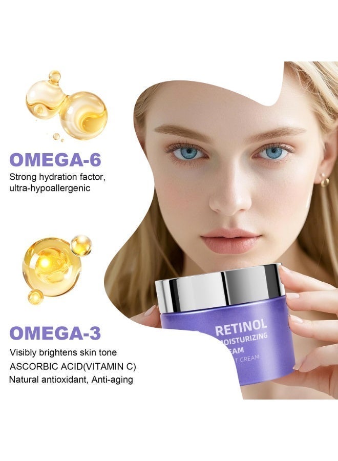 jalan Retinol & Hyaluronic Acid Night Cream 1.7 oz | Anti-Aging Face Moisturizer | Firm Skin, Reduce Fine Lines, Wrinkles & Dark Spots | Golden Night Repair - Image 4